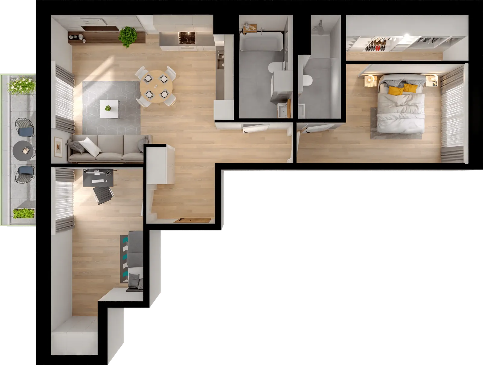 Floor plan: Apartment no. K1.B.01.04