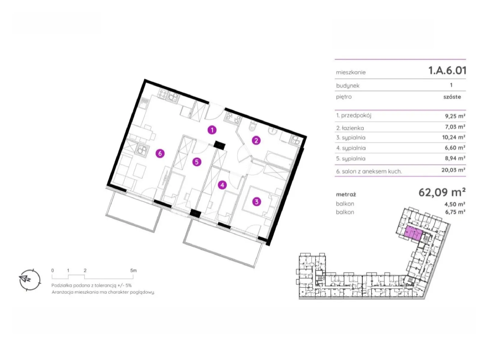 Floor plan: Apartment no. 1.A.6.01