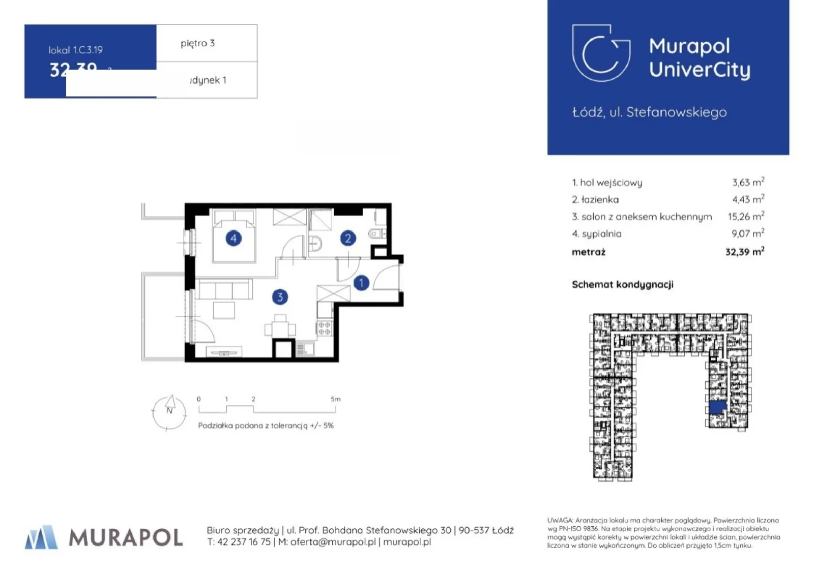 Floor plan: Apartment no. 1.C.3.19