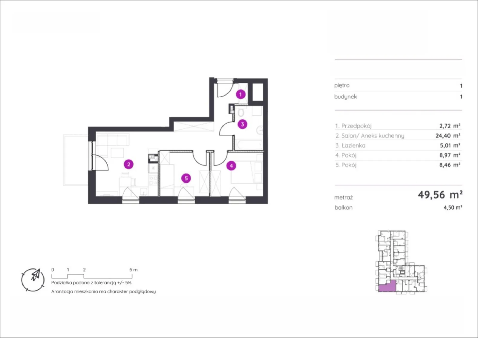 Floor plan: Apartment no. 1.A.1.07
