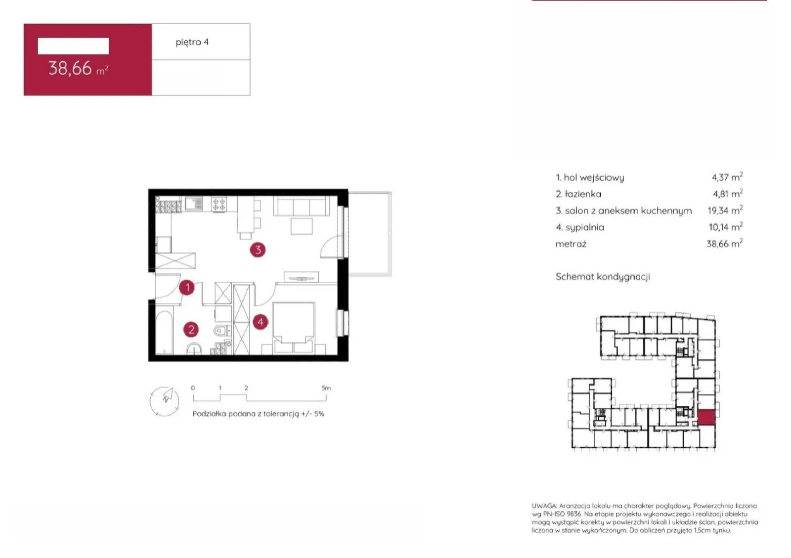 Floor plan: Apartment no. 1.B.4.05