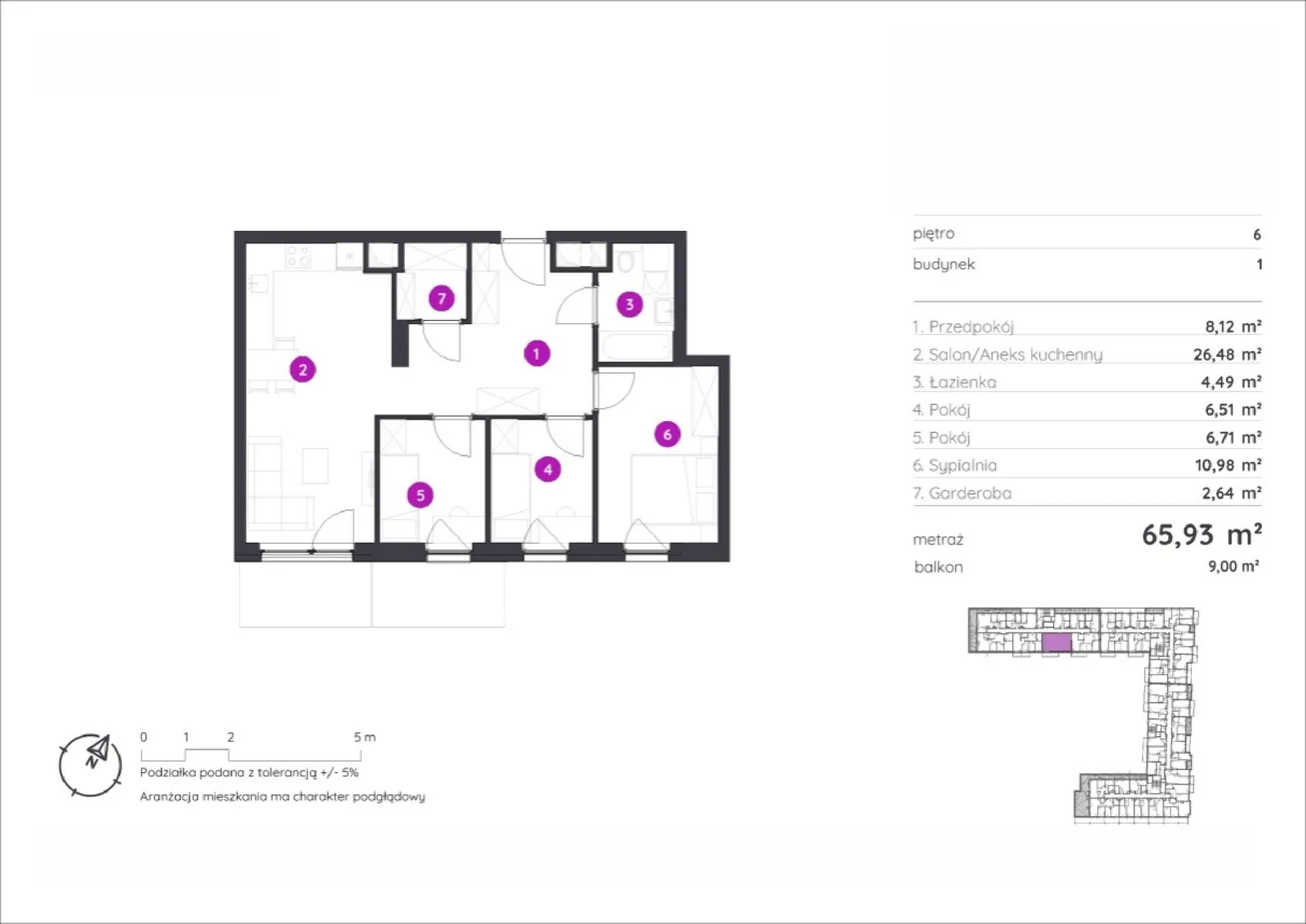 Floor plan: Apartment no. 1.A.6.05