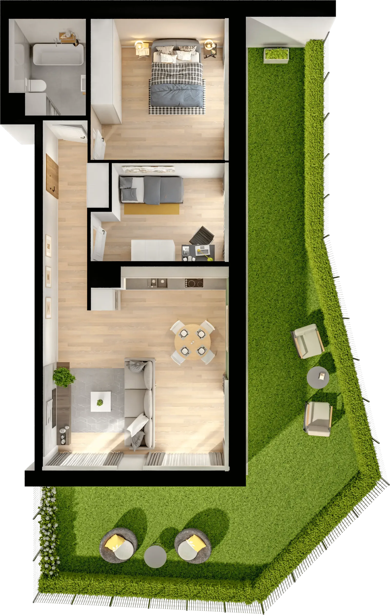 Floor plan: Apartment no. L2.C.00.01