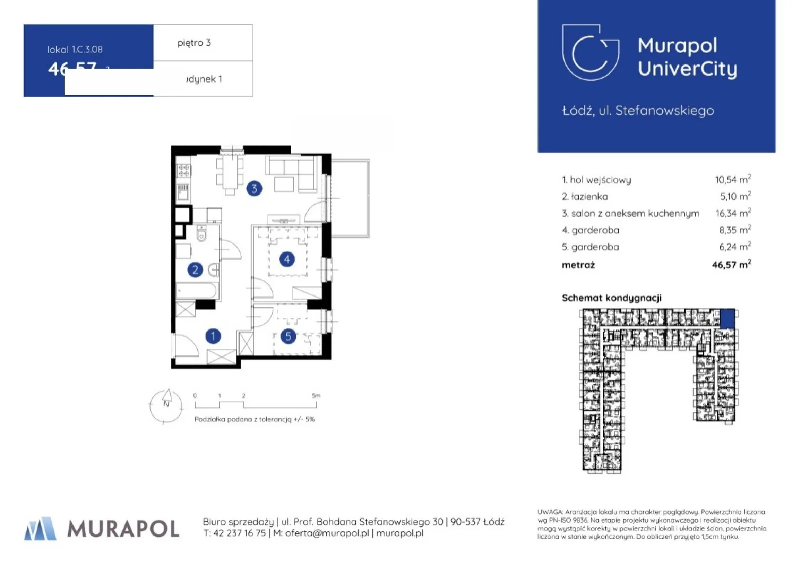 Floor plan: Apartment no. 1.C.3.08