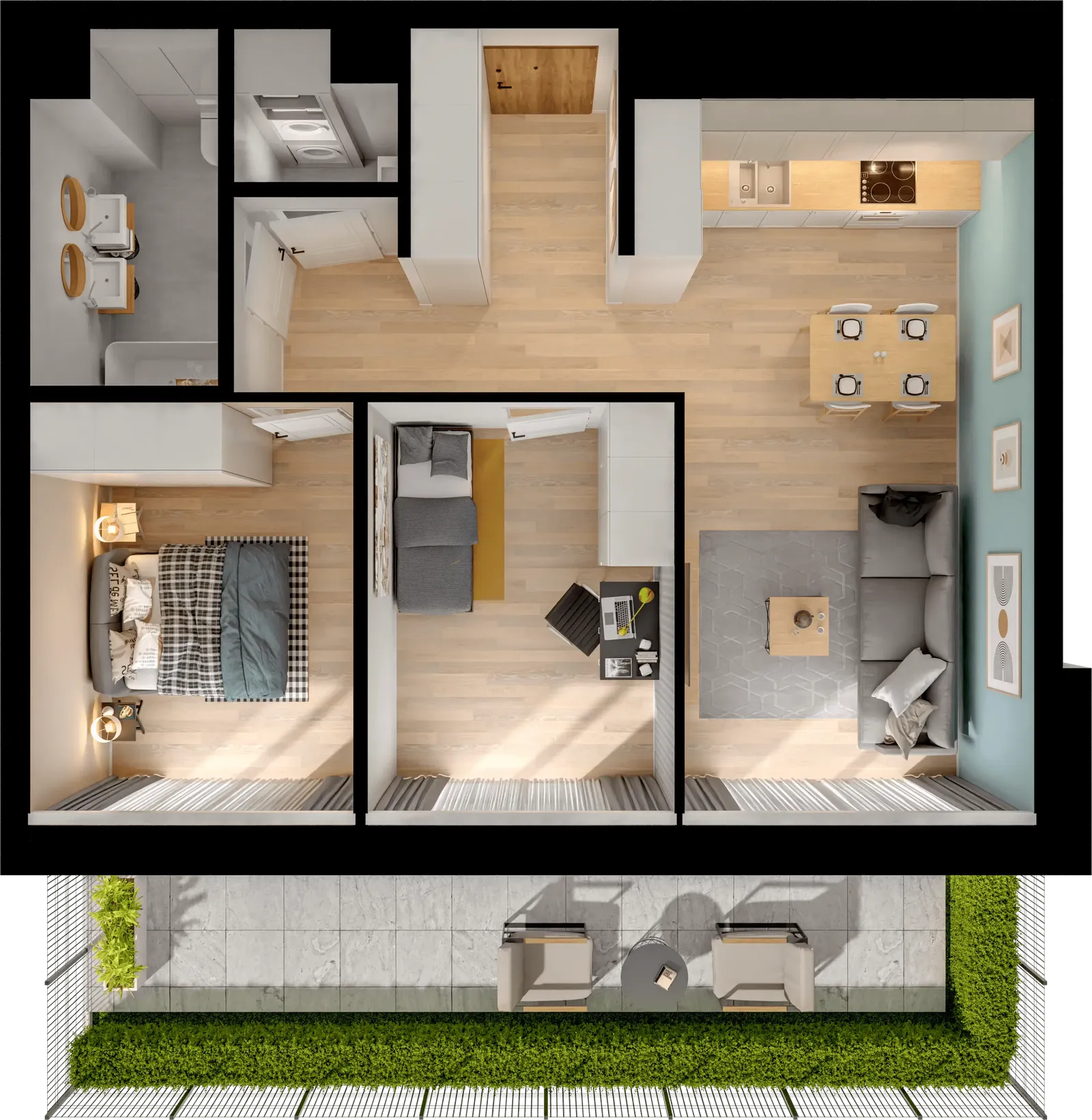 Floor plan: Apartment no. L4.F.00.01