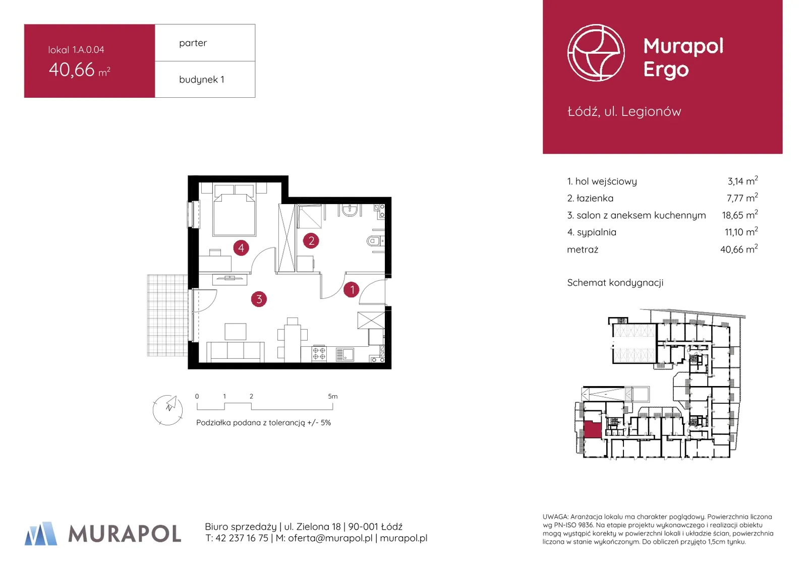 Floor plan: Apartment no. 1.A.0.04