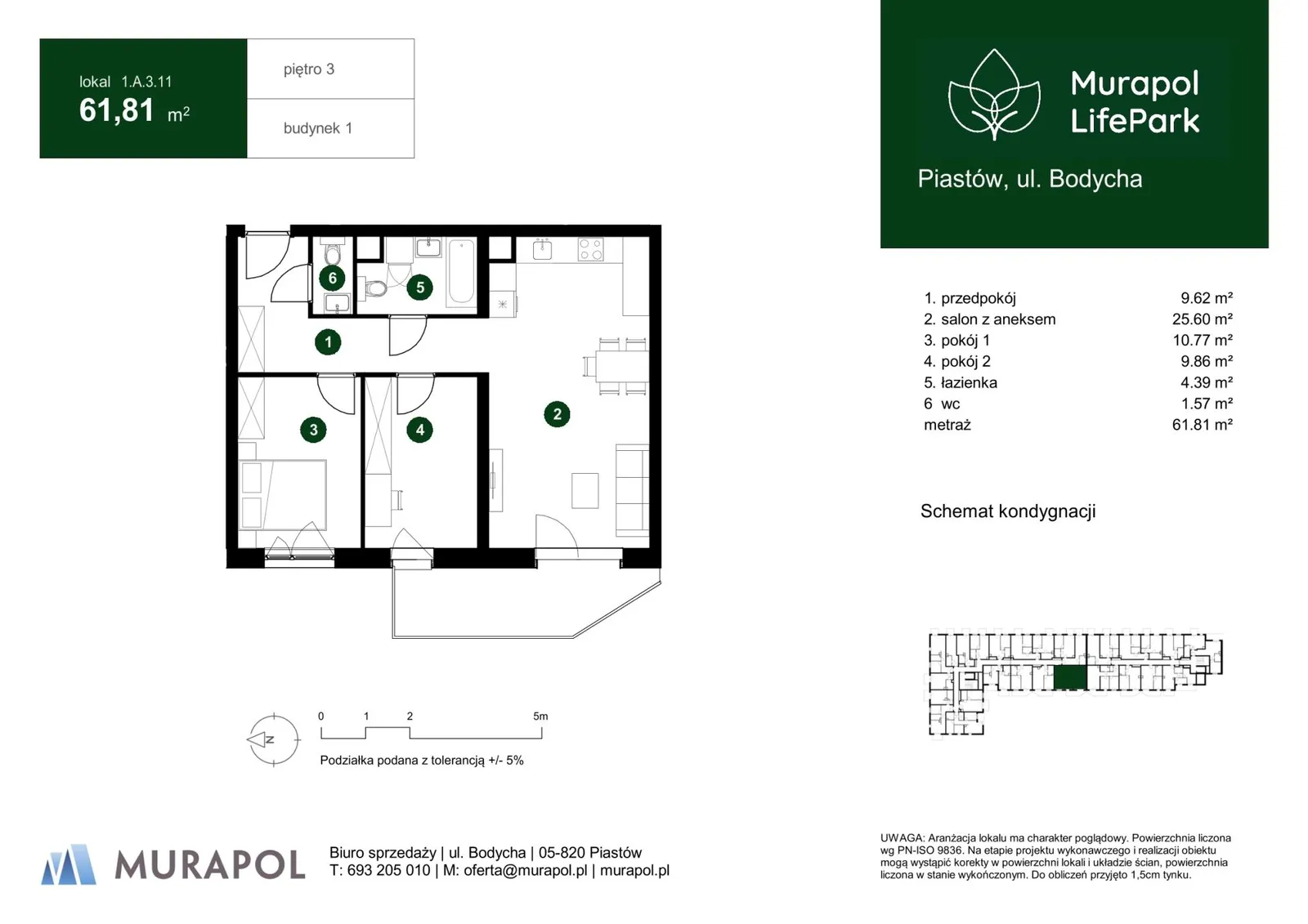 Floor plan: Apartment no. 1.A.3.11