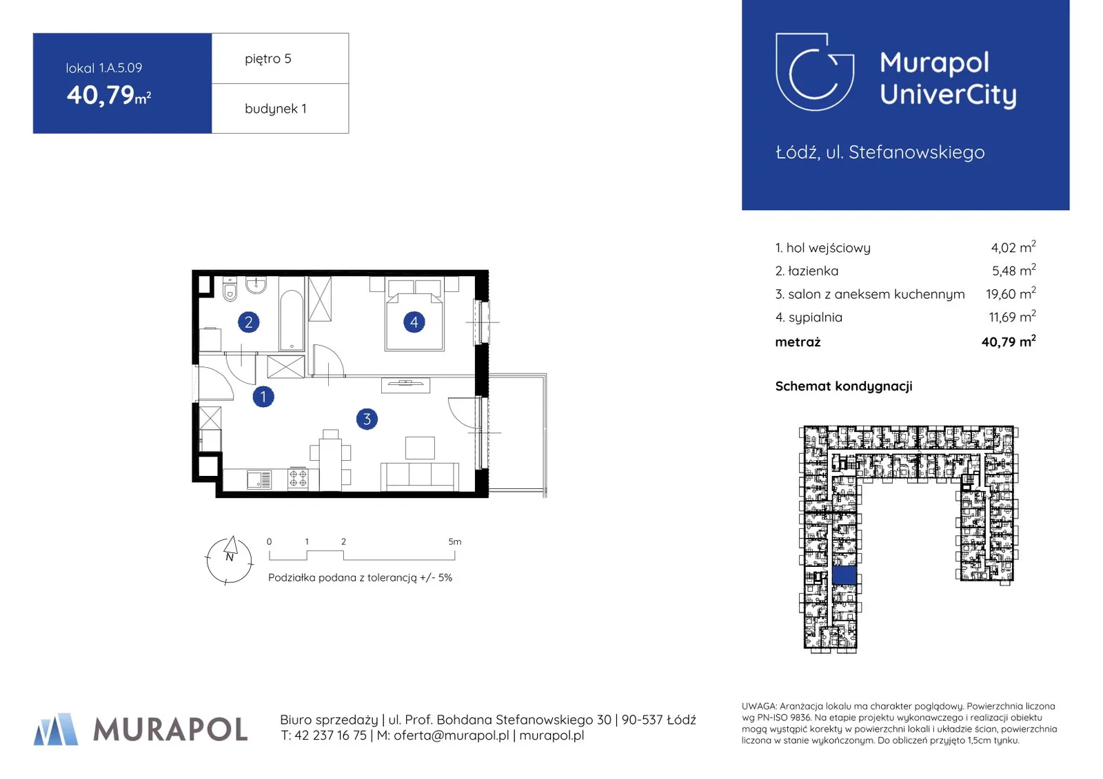 Floor plan: Apartment no. 1.A.5.09