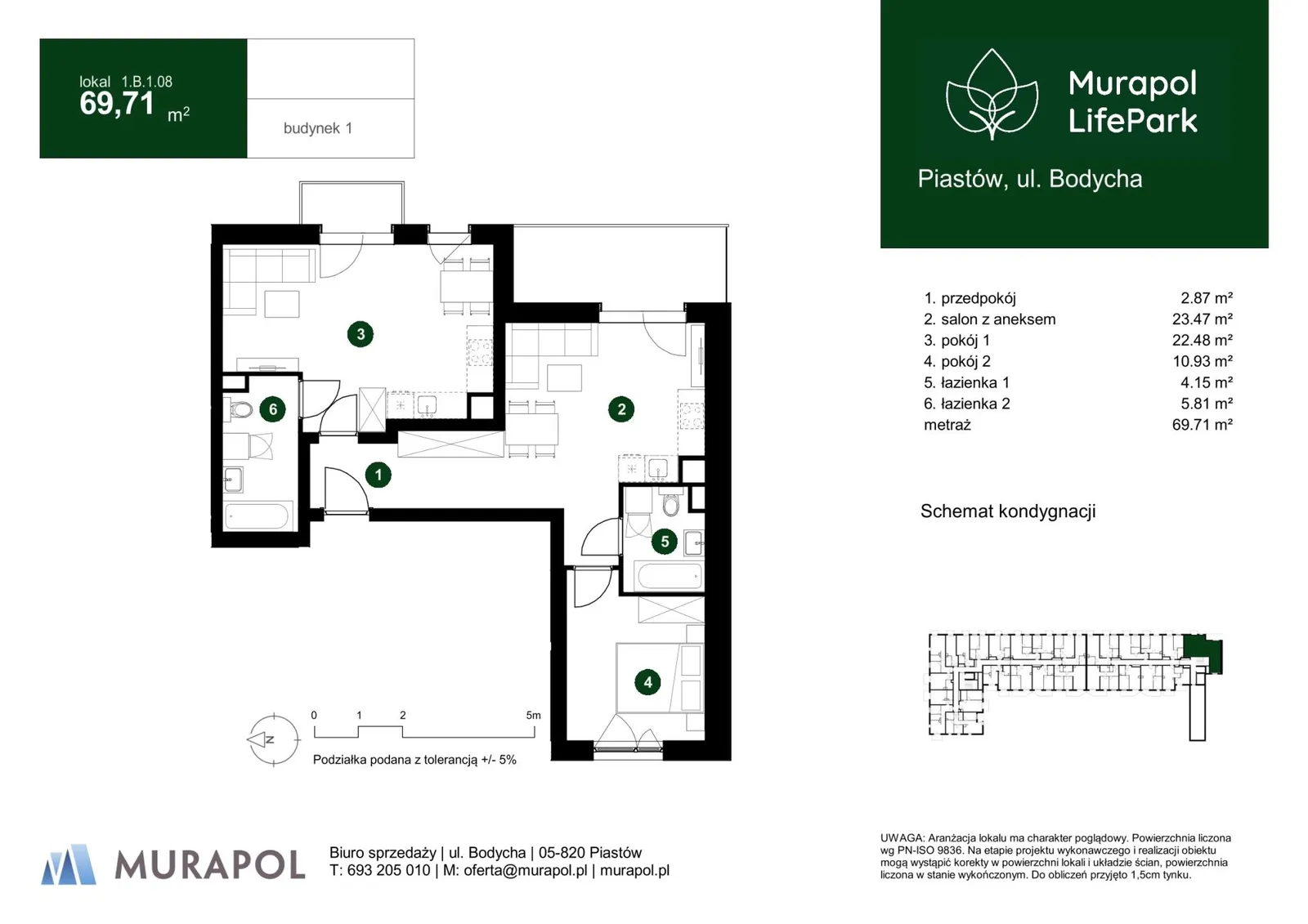 Floor plan: Apartment no. 1.B.1.08