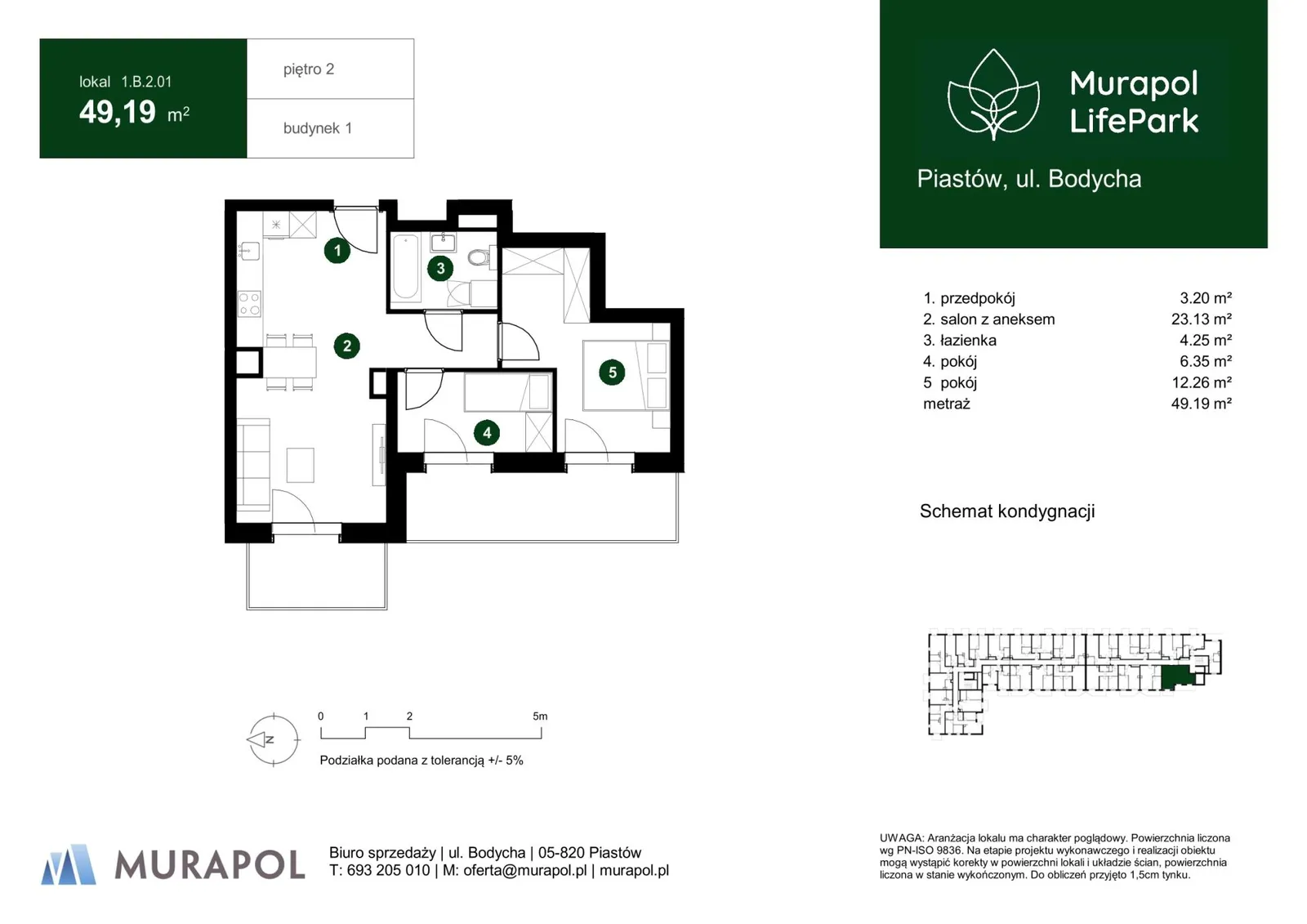 Floor plan: Apartment no. 1.B.2.01