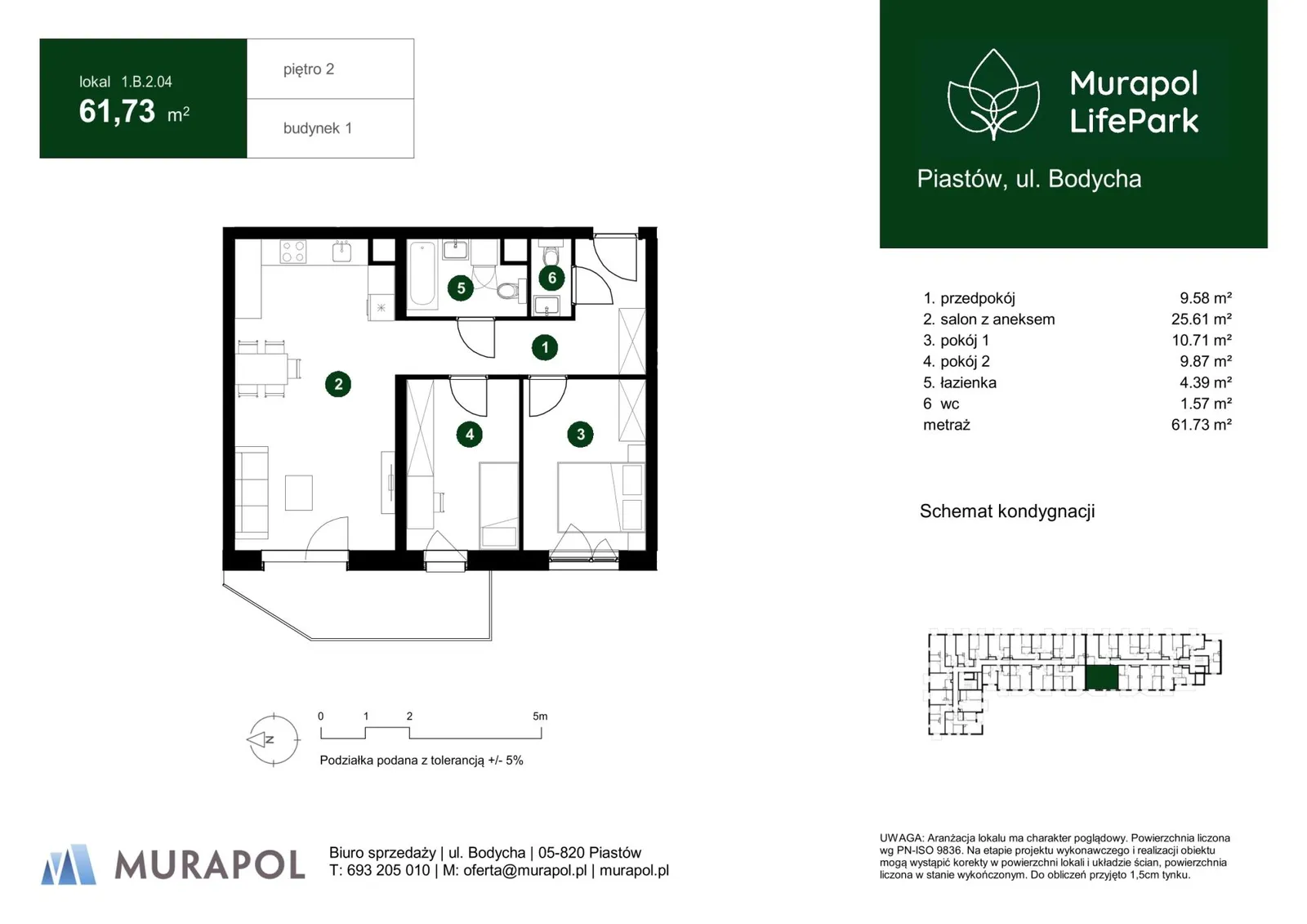 Floor plan: Apartment no. 1.B.2.04