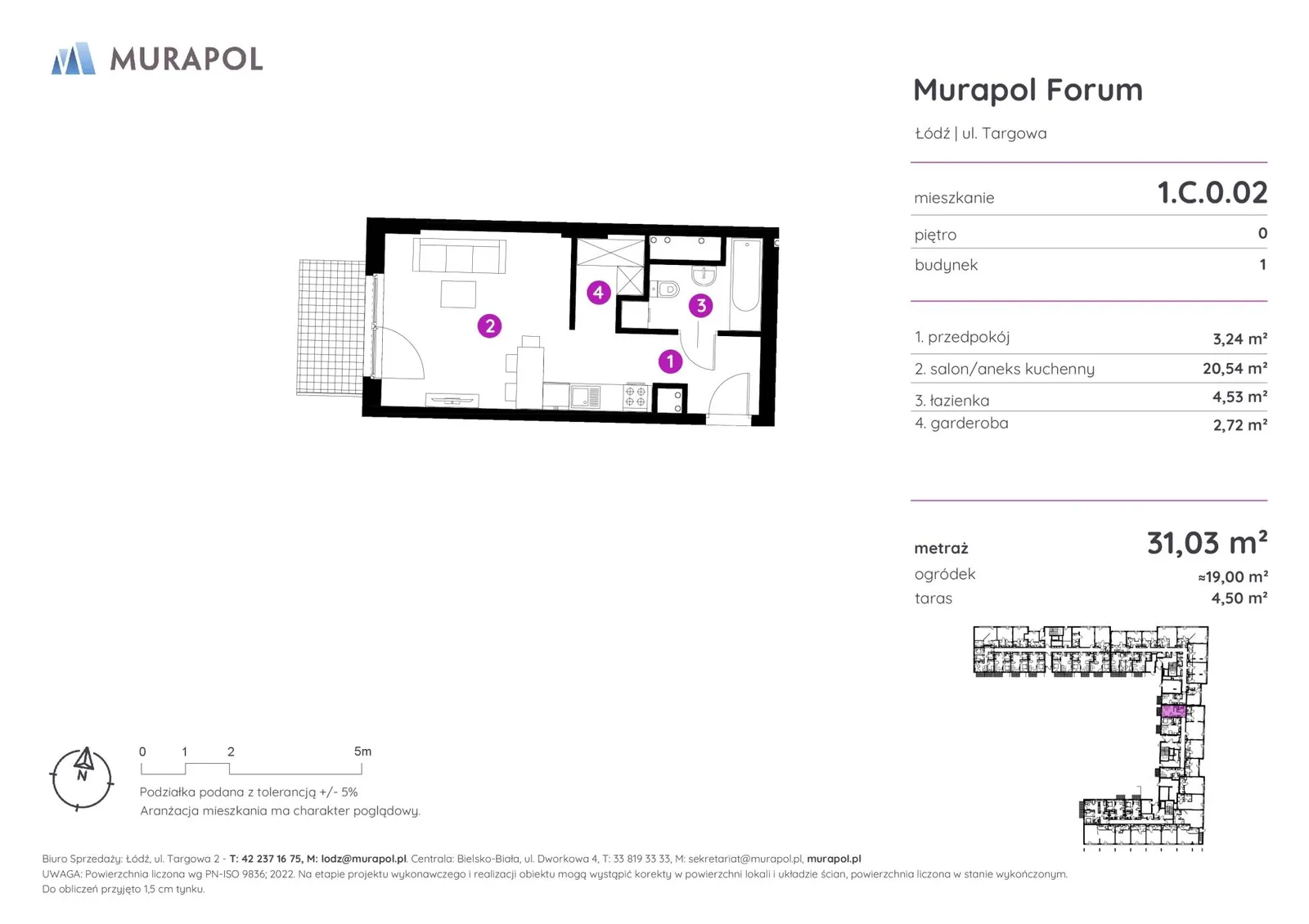 Floor plan: Apartment no. 1.C.0.02