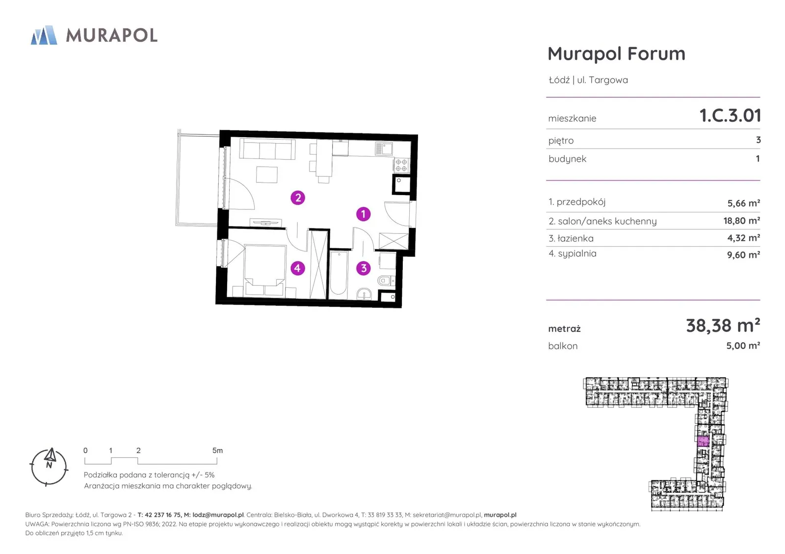 Floor plan: Apartment no. 1.C.3.01