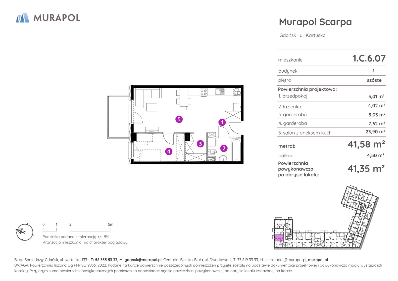 Floor plan: Apartment no. 1.C.6.07