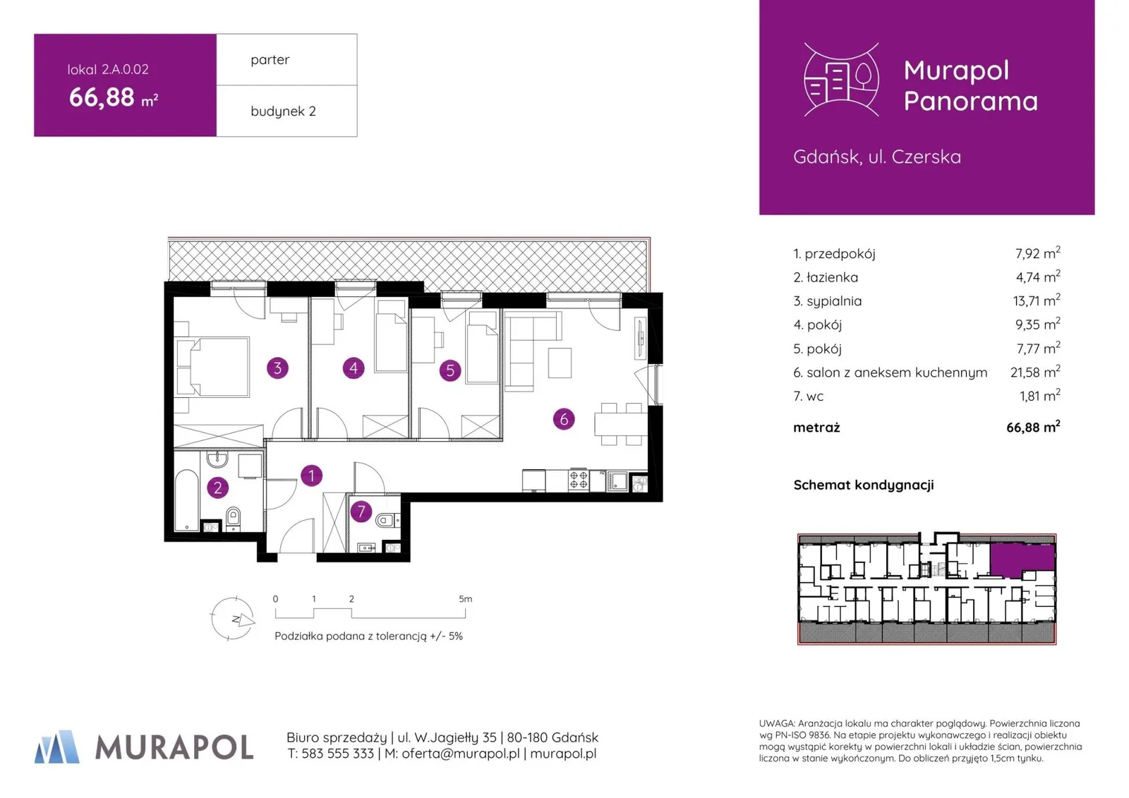 Floor plan: Apartment no. 2.A.0.02