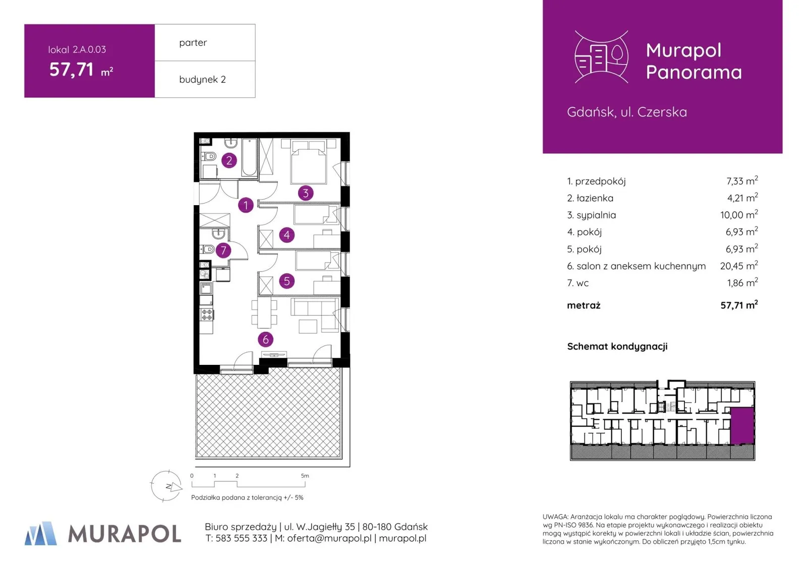 Floor plan: Apartment no. 2.A.0.03