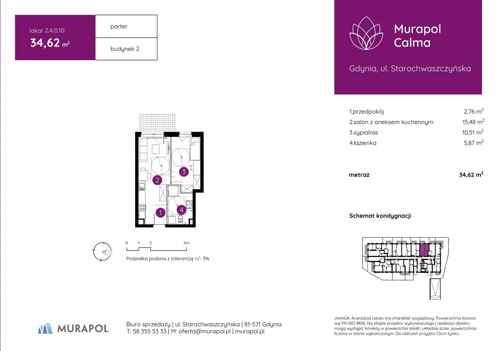 Floor plan: Apartment no. 2.A.0.10