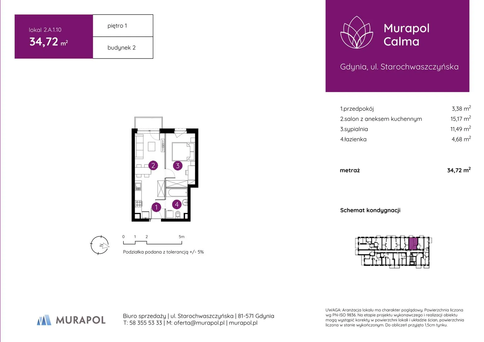 Floor plan: Apartment no. 2.A.1.10