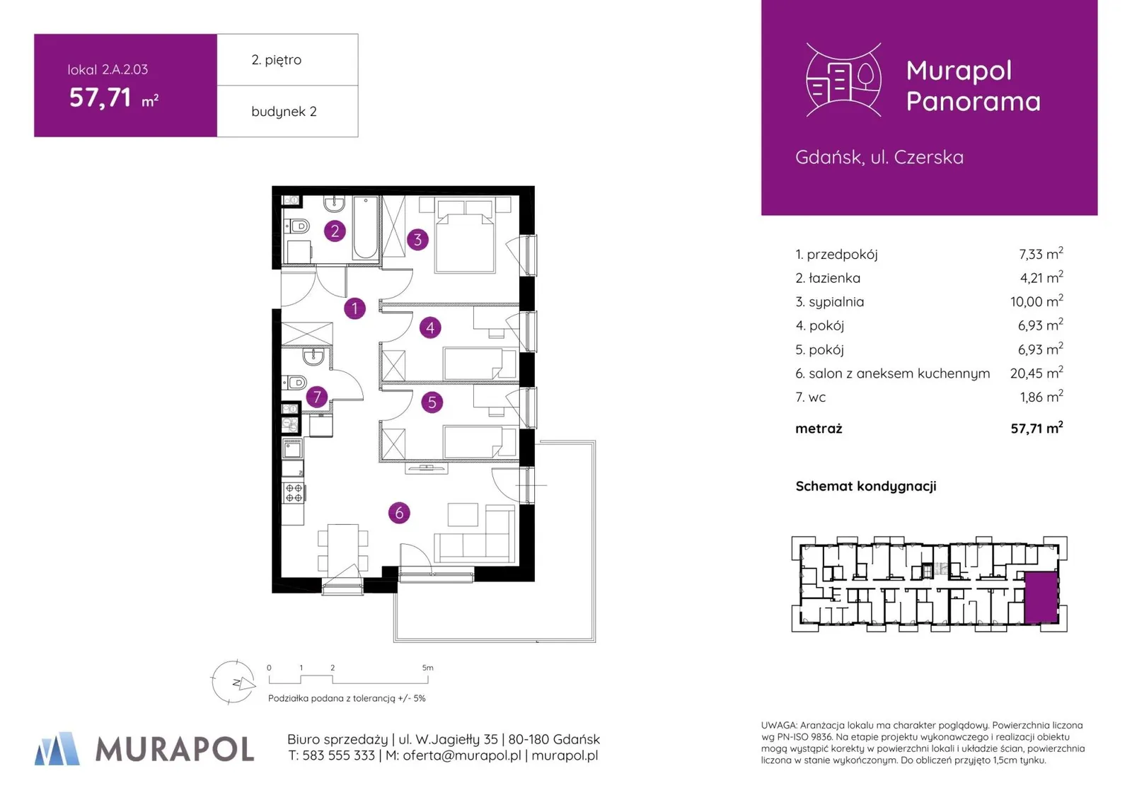 Floor plan: Apartment no. 2.A.2.03