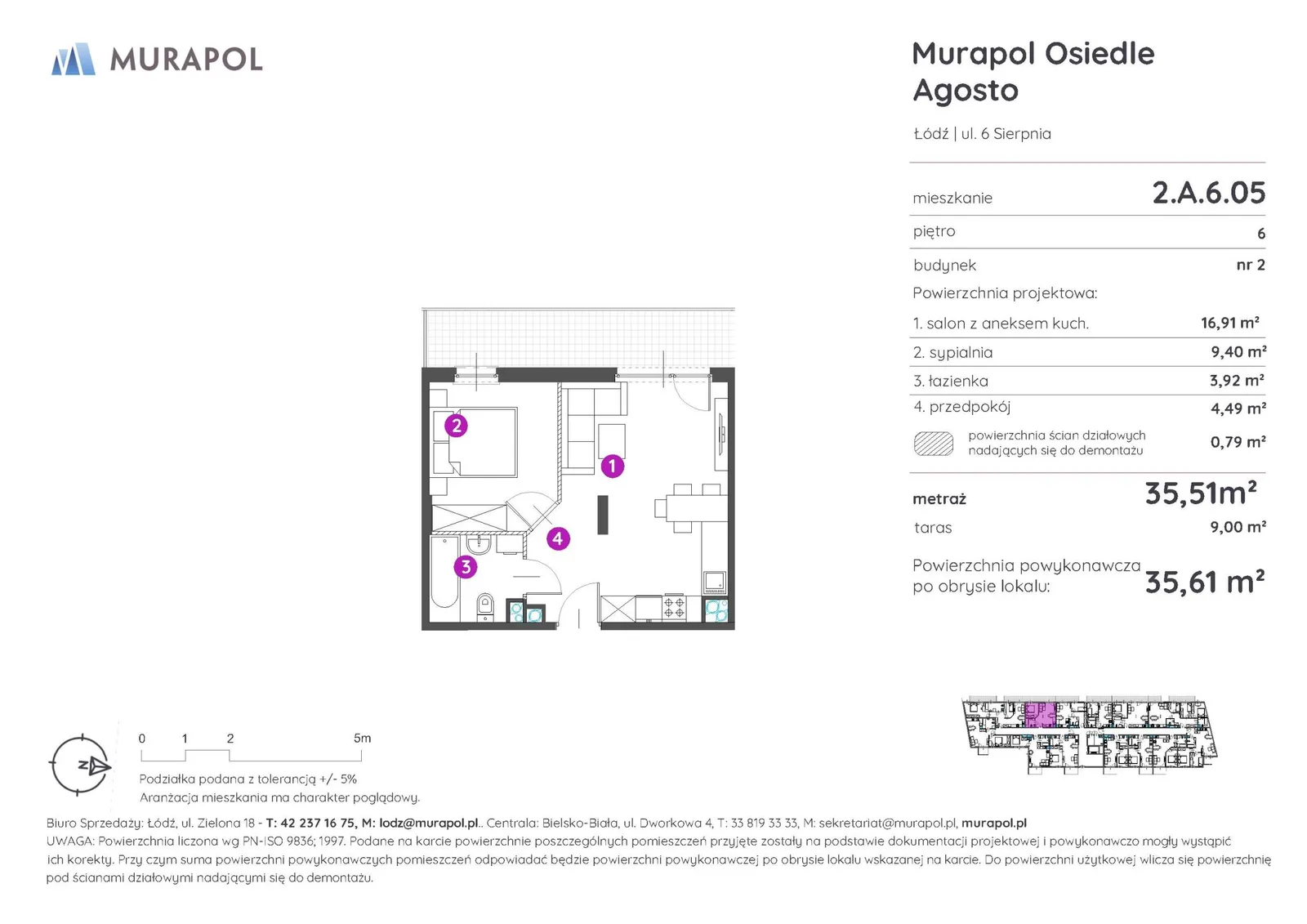 Floor plan: Apartment no. 2.A.6.05
