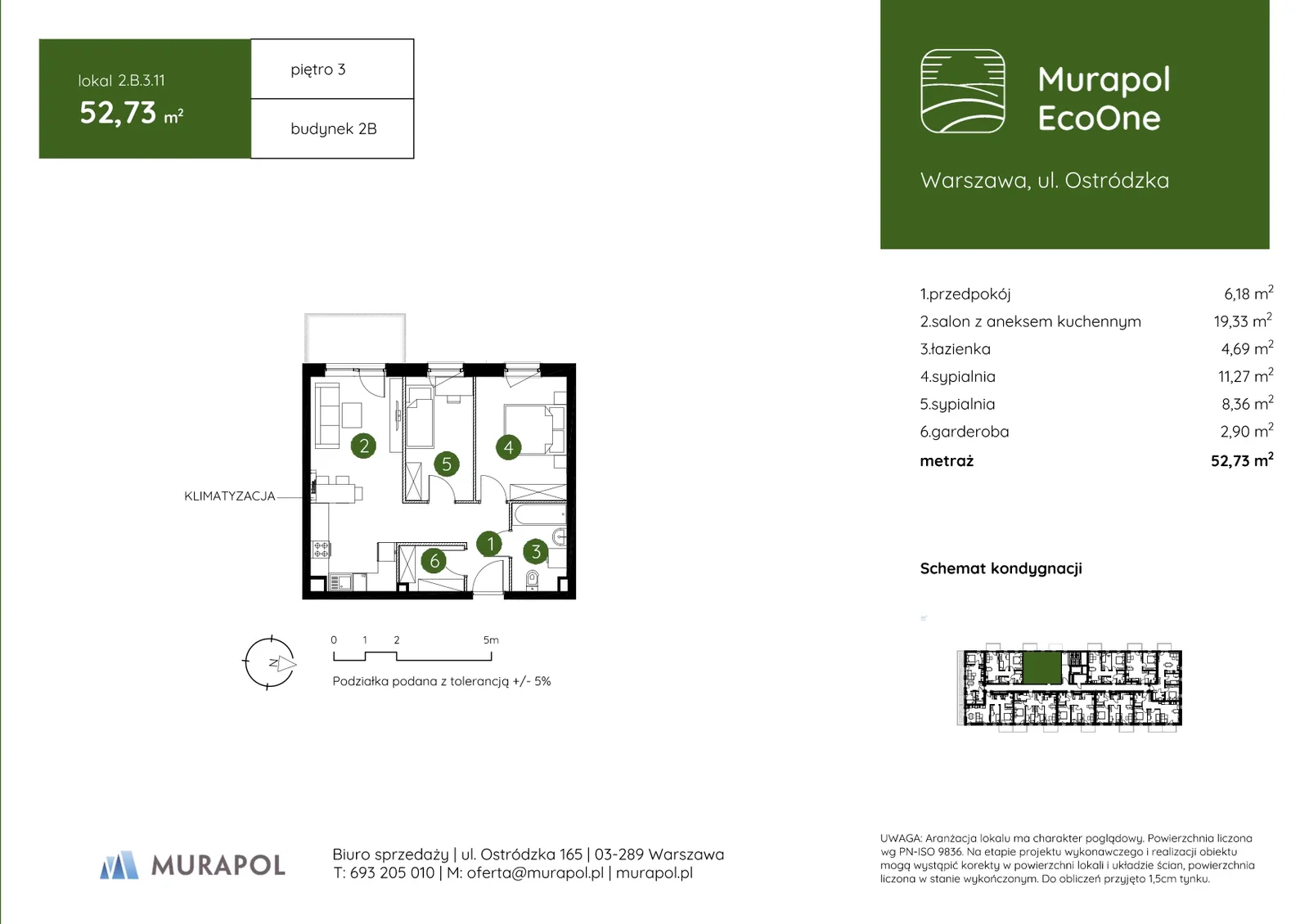 Floor plan: Apartment no. 2.B.3.11