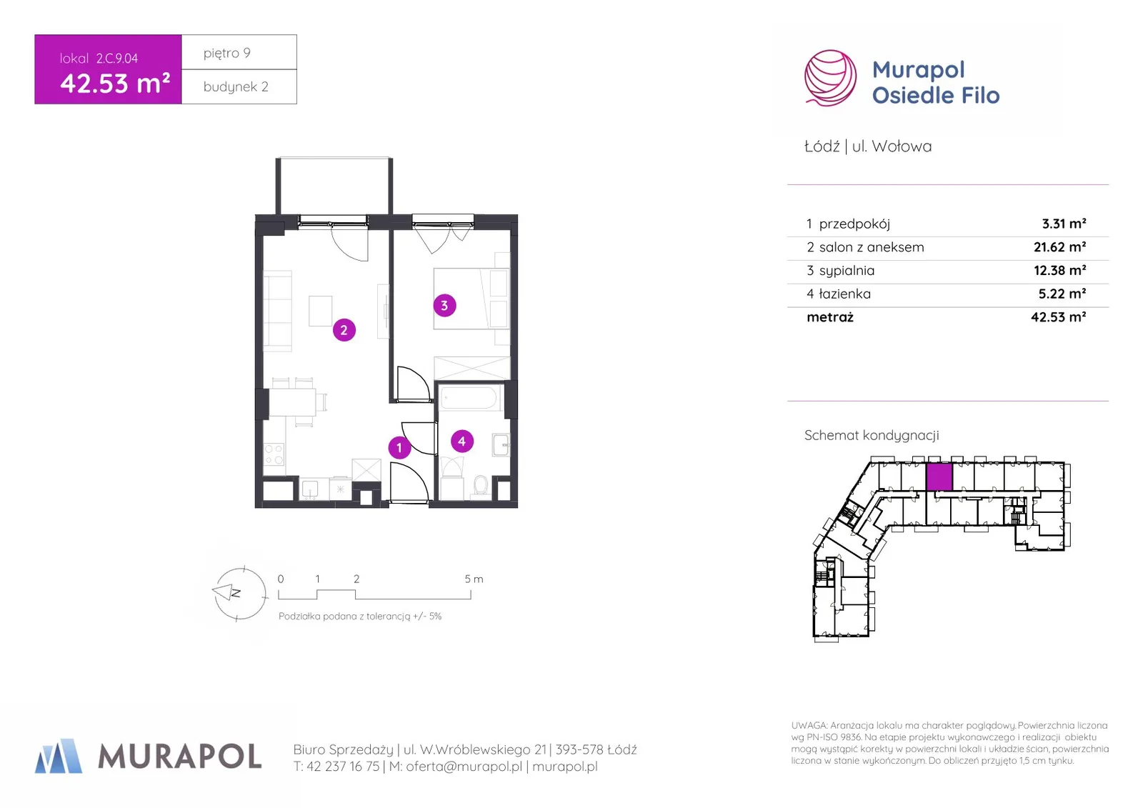 Floor plan: Apartment no. 2.C.9.04