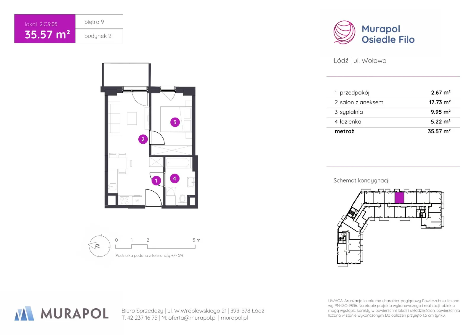 Floor plan: Apartment no. 2.C.9.05