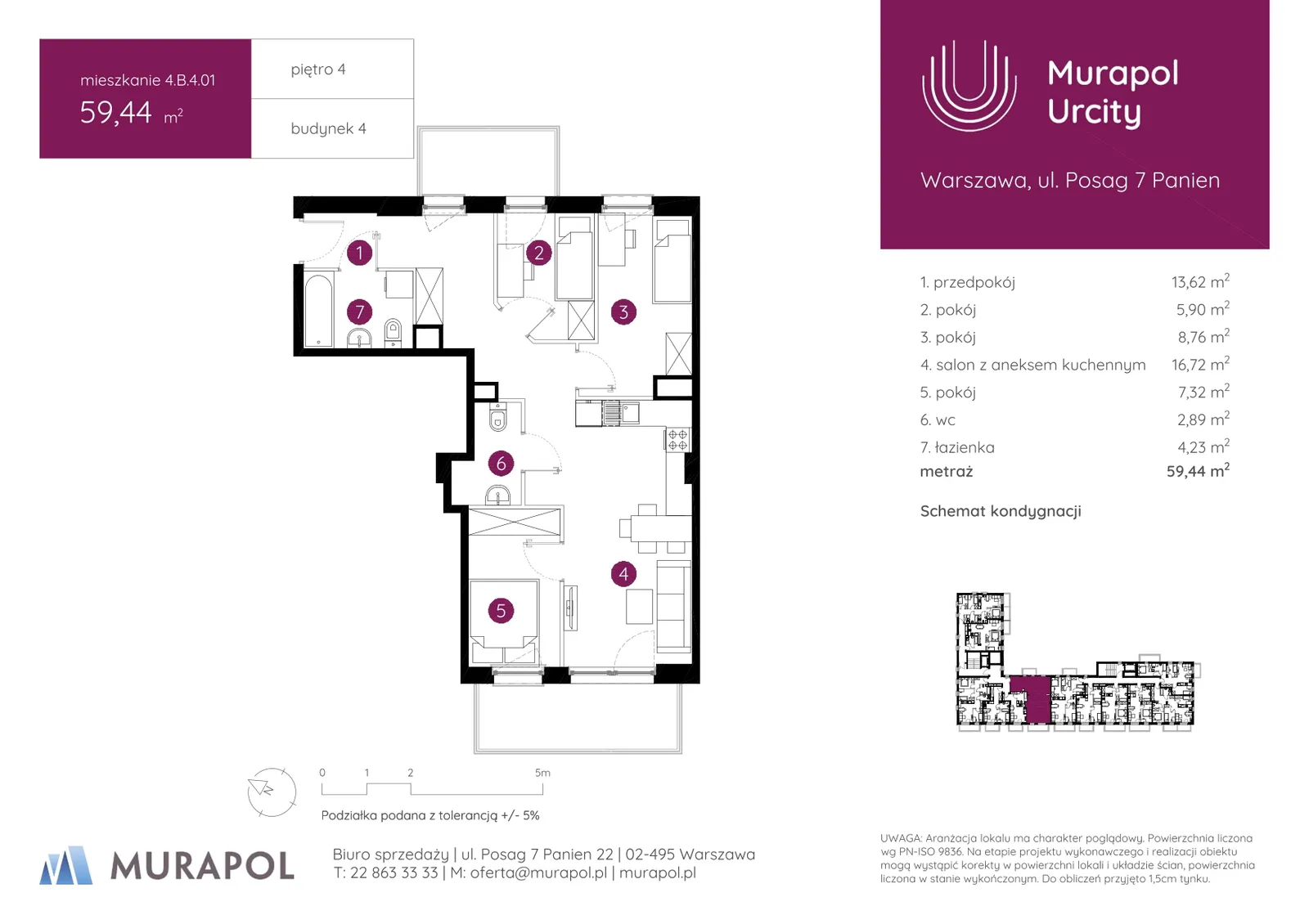 Floor plan: Apartment no. 4.B.4.01